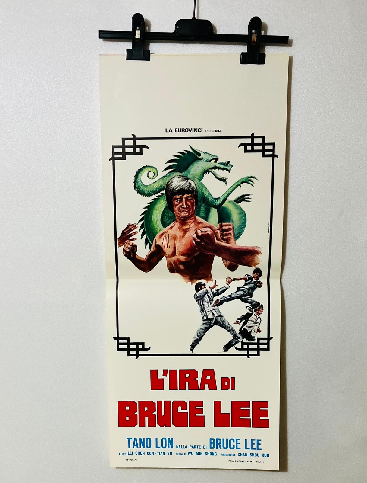locandina cinema ''l'ira di bruce lee'' 33x70 d981