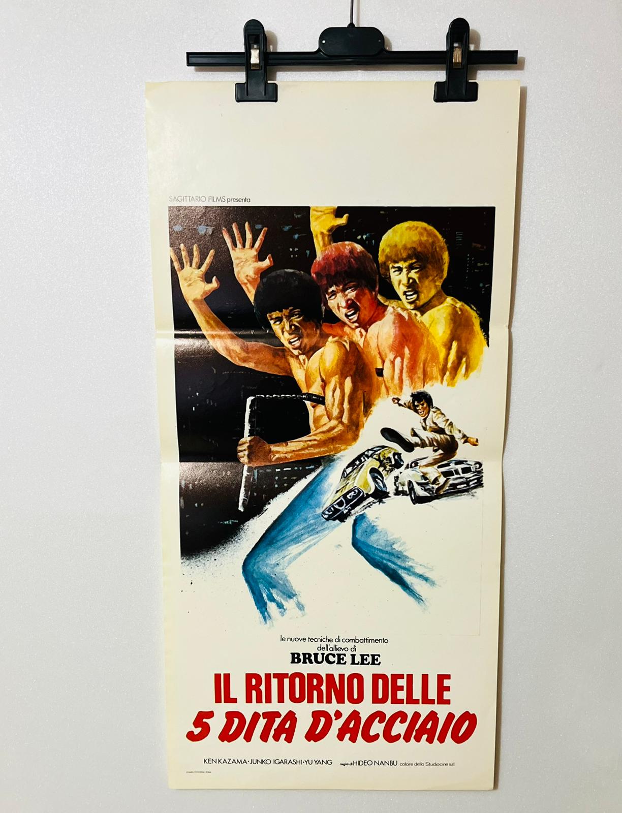locandina cinema ''il ritorno delle 5 dita d'acciaio'' 33x70 d986