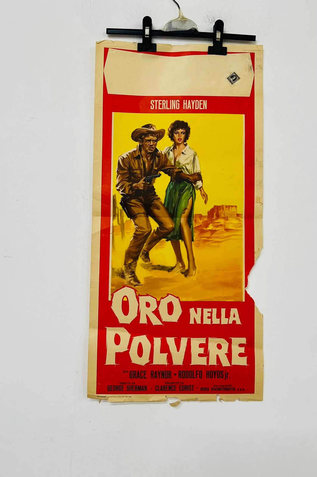 locandina cinema ''oro nella polvere'' 33x70 d886