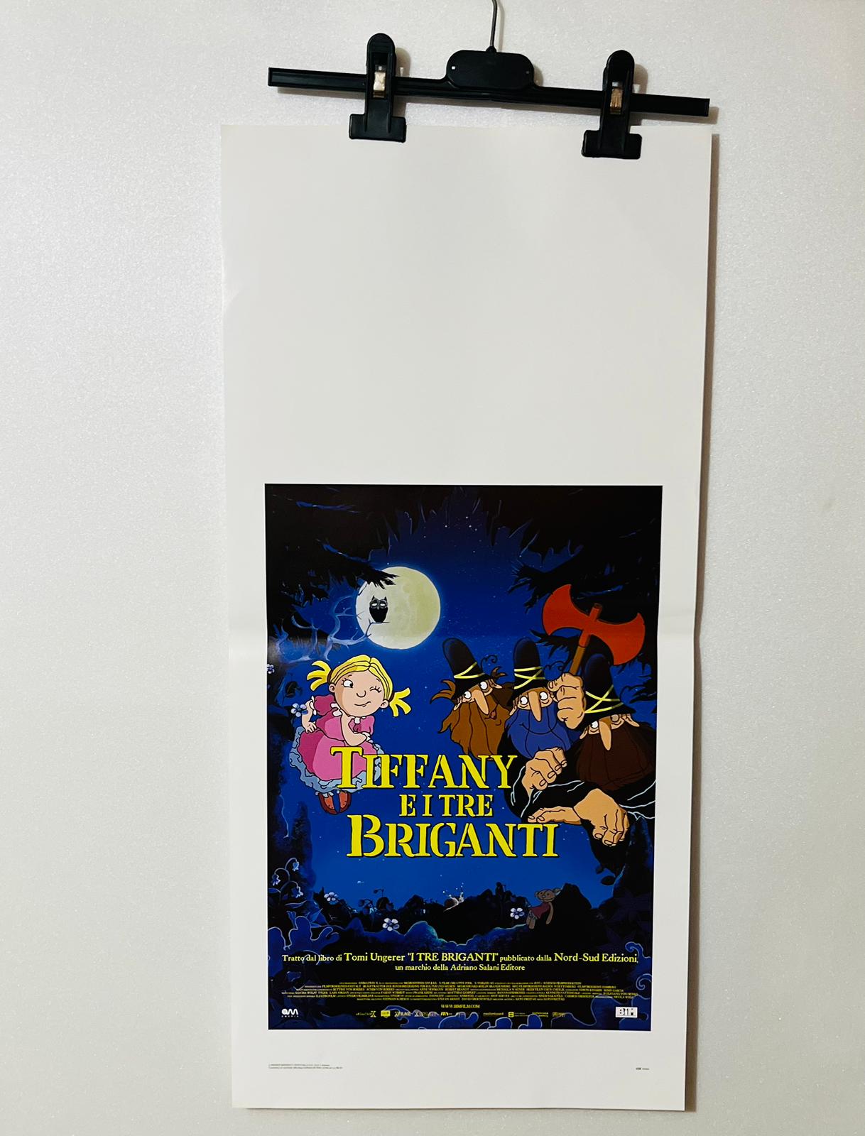 locandina cinema ''tiffany e i tre briganti'' 33x70 e45