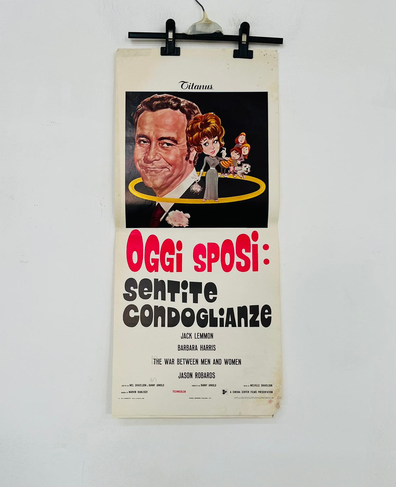 locandina cinema ''oggi sposi sentite condoglianze'' 33x70 d892