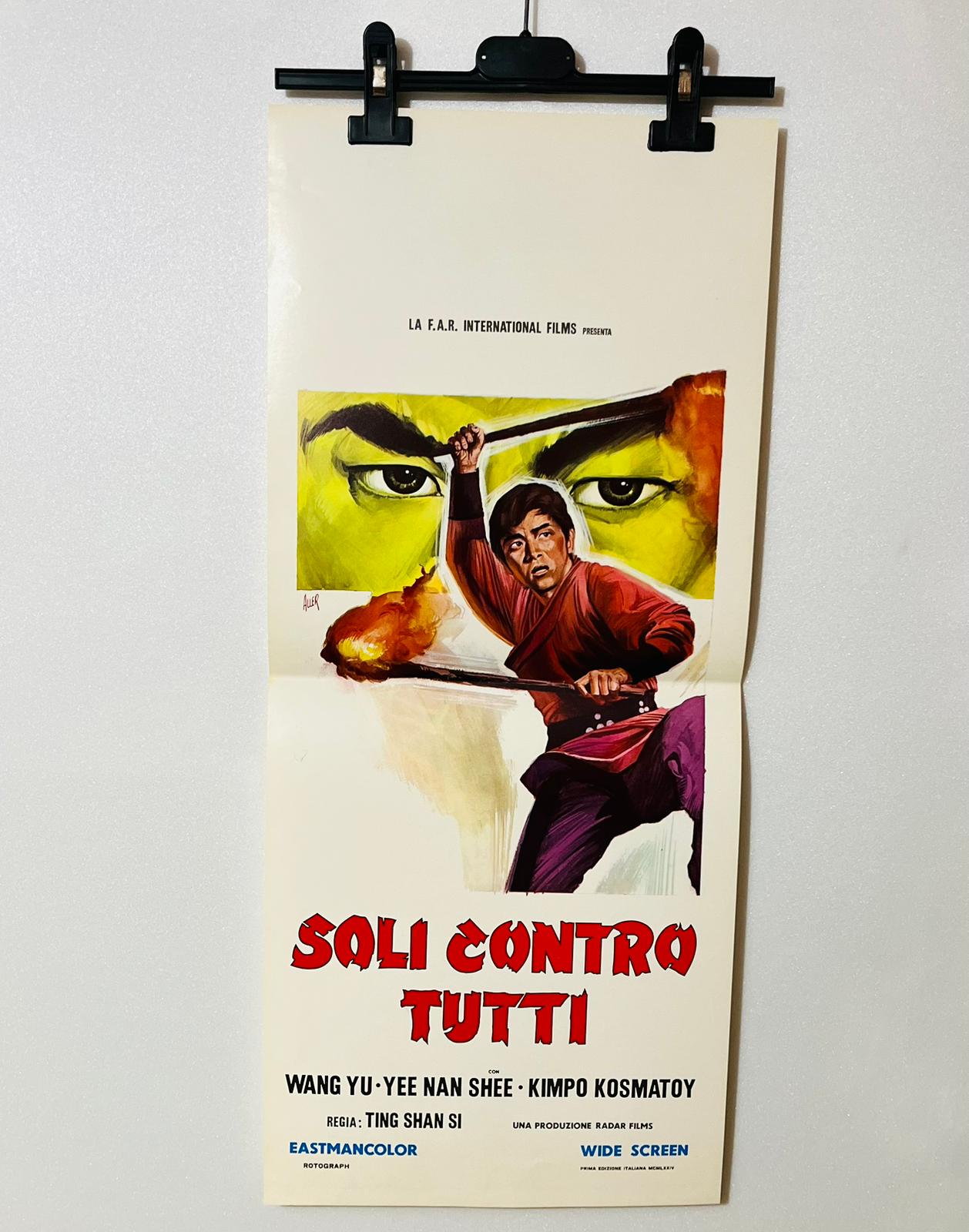 locandina cinema ''soli contro tutti'' 33x70 d980