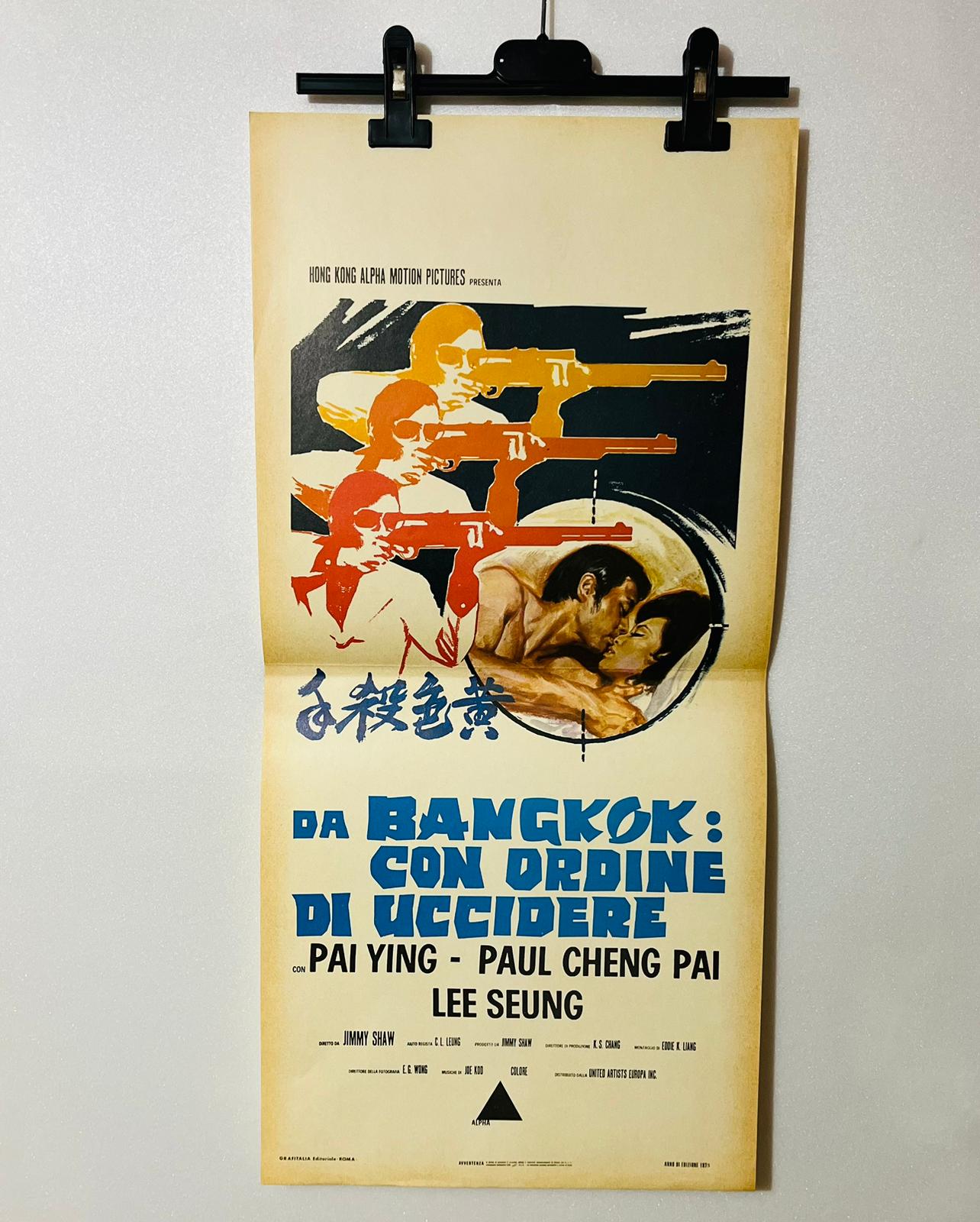 locandina cinema ''un bagkok con ordine di uccidere'' 33x70 d987