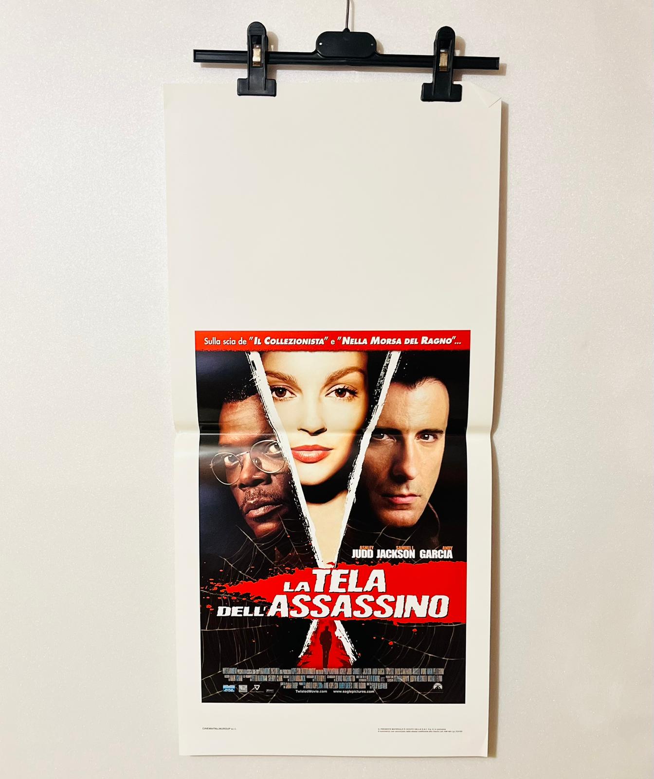 locandina cinema ''la tela dell'assassino '' 33x70 d991
