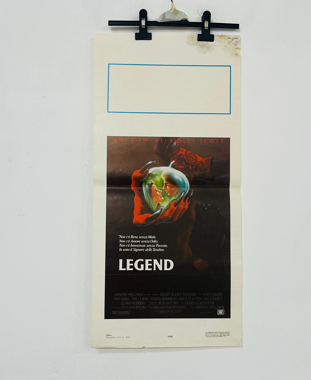 locandina LEGEND Ridley Scott Tom Cruise Mia Sara Fantasy Devil D905