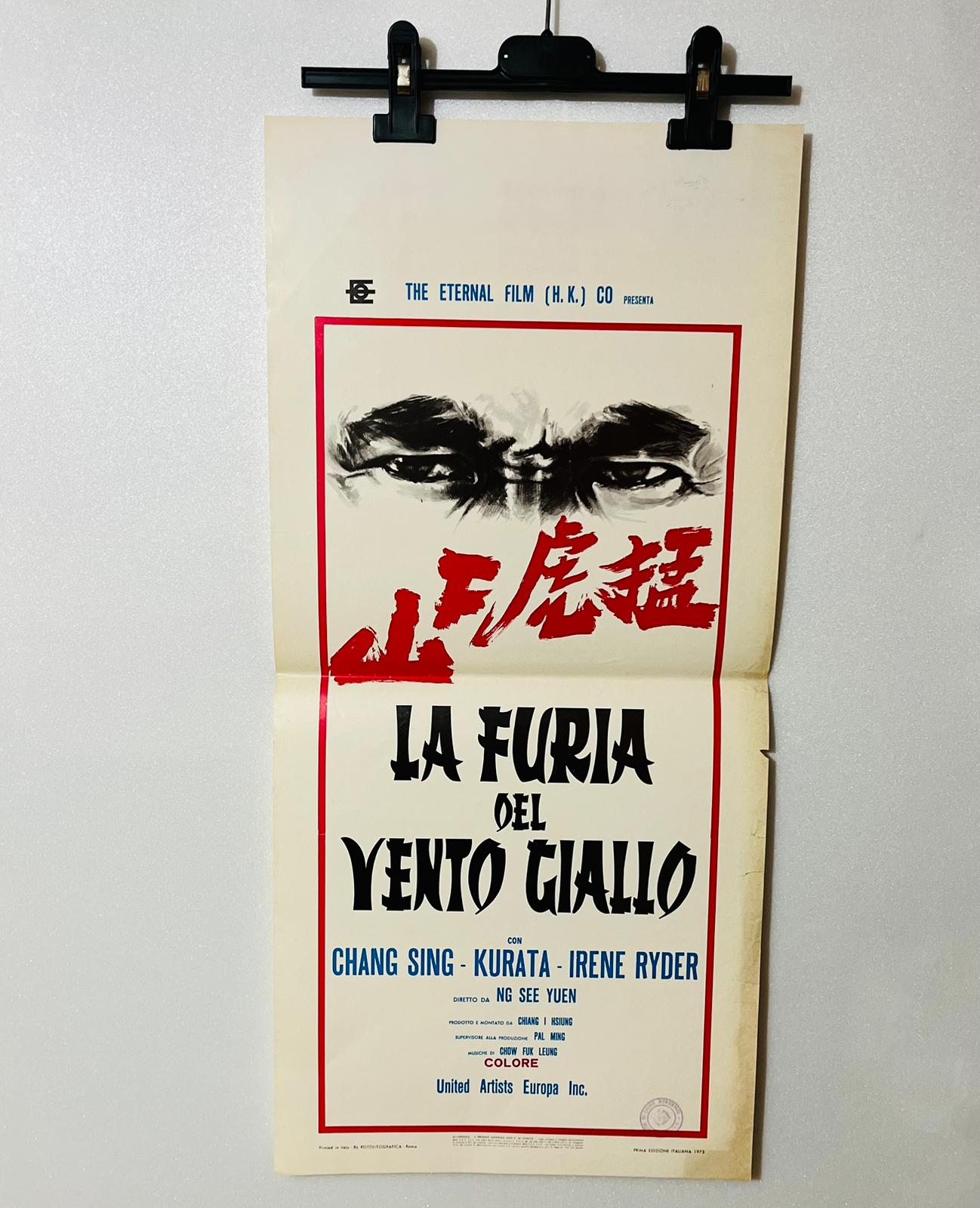 locandina cinema ''la furia del vento giallo'' 33x70 d988