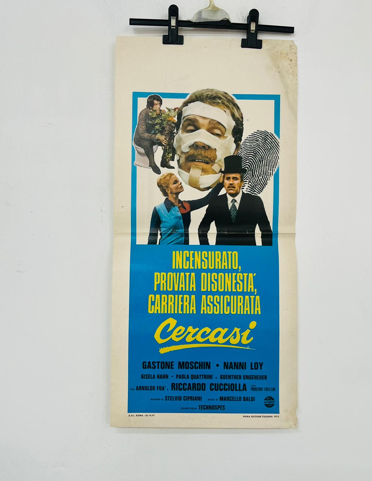 locandina cinema ''cercasi'' 33x70 d899