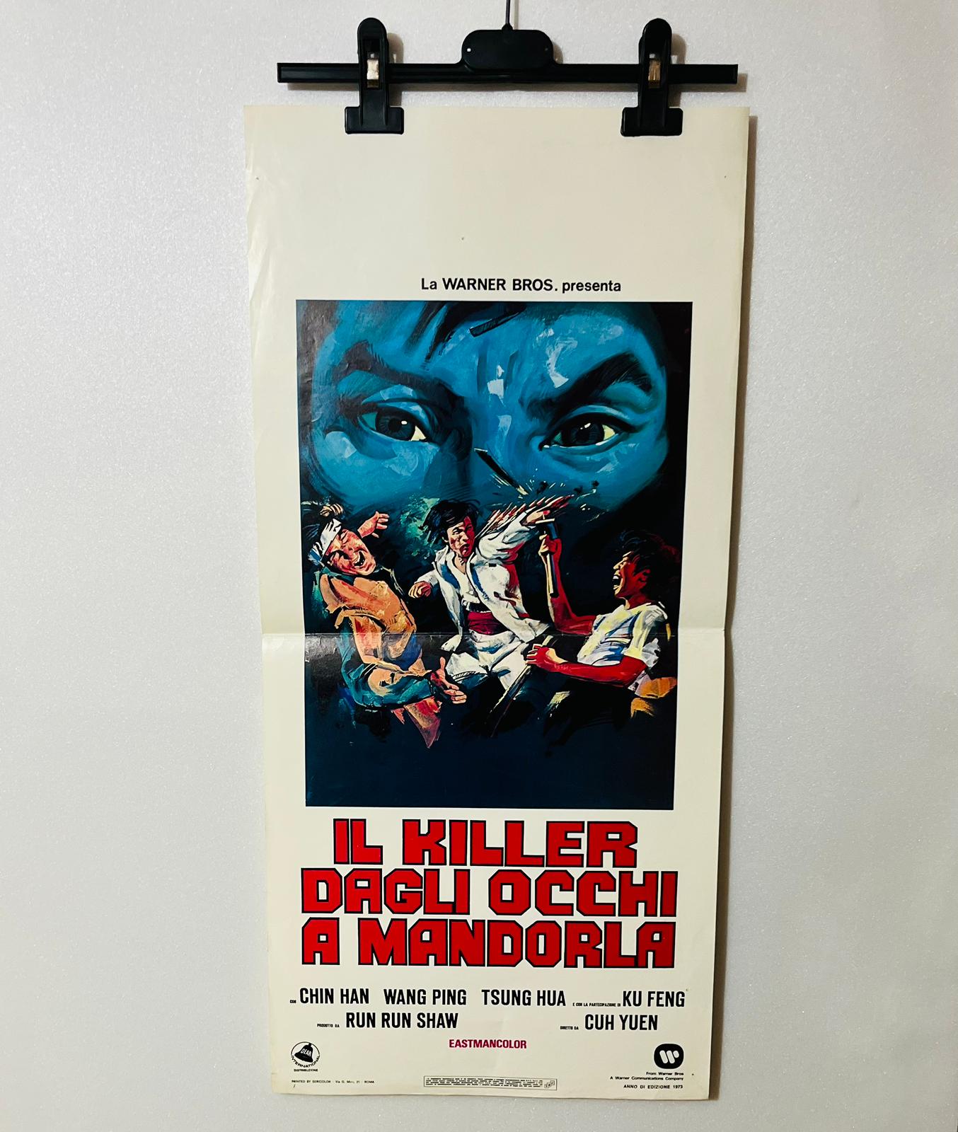 locandina cinema ''il killer dagli occhi a mandarla'' 33x70 d982