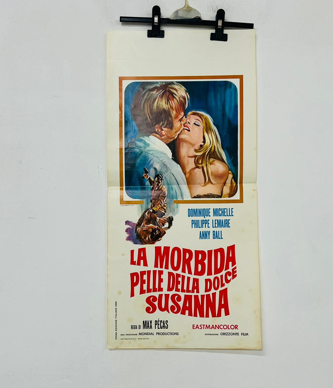 locandina cinema ''la morbida pelle della dolce susanna'' 33x70 d887