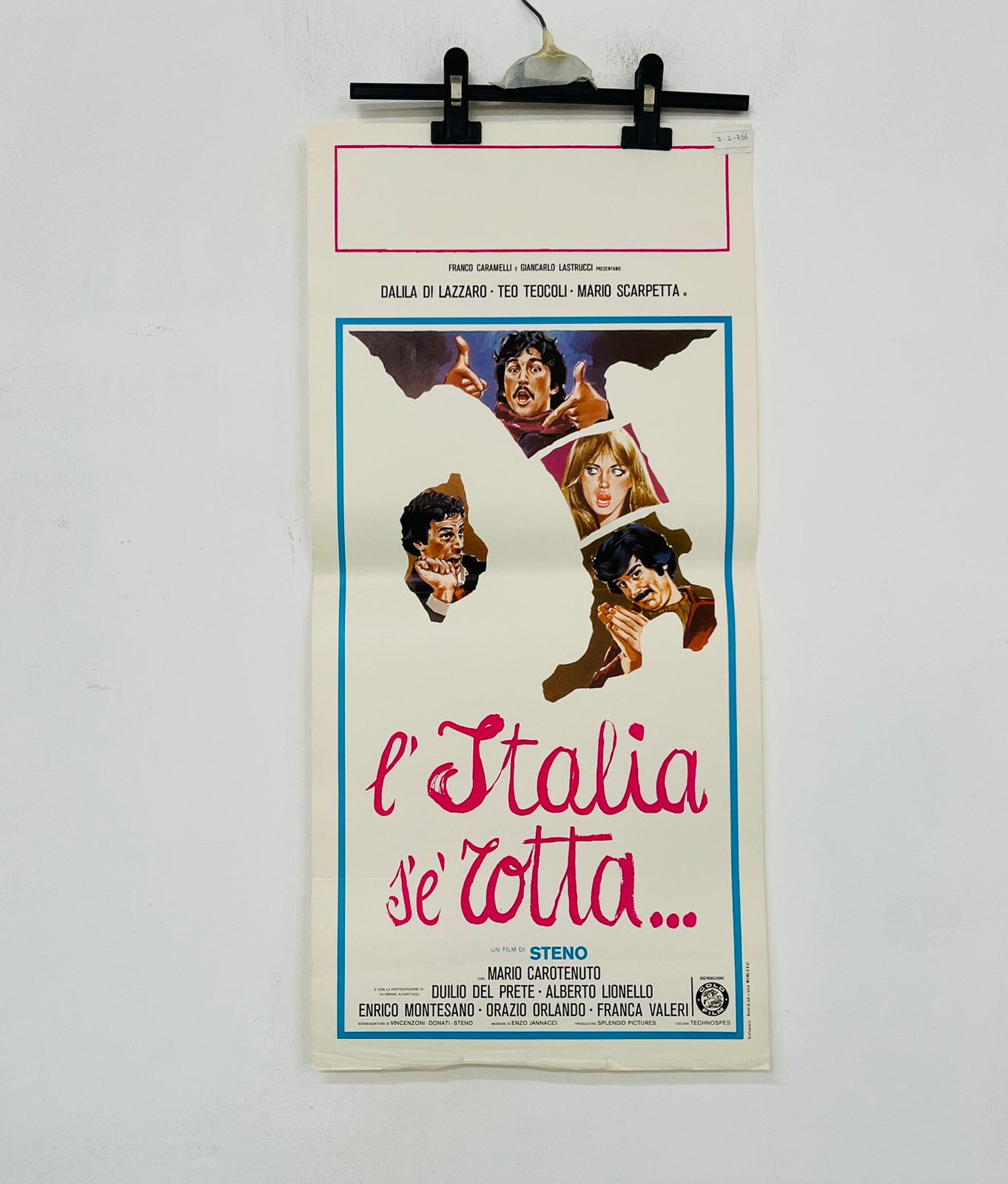 locandina cinema ''l'italia s'è rotta'' 33x70 d897