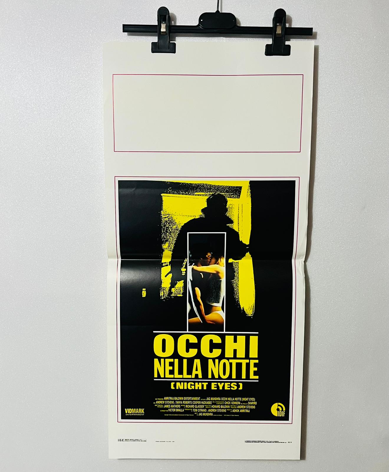 locandina cinema ''occhi nella notte'' 33x70 d998